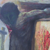 Con gli ultimi; 50x103; tecnica mista su tavola; anno 2003
